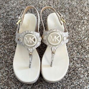 MK Casey Signature Logo Wedge Sandal size 6.5